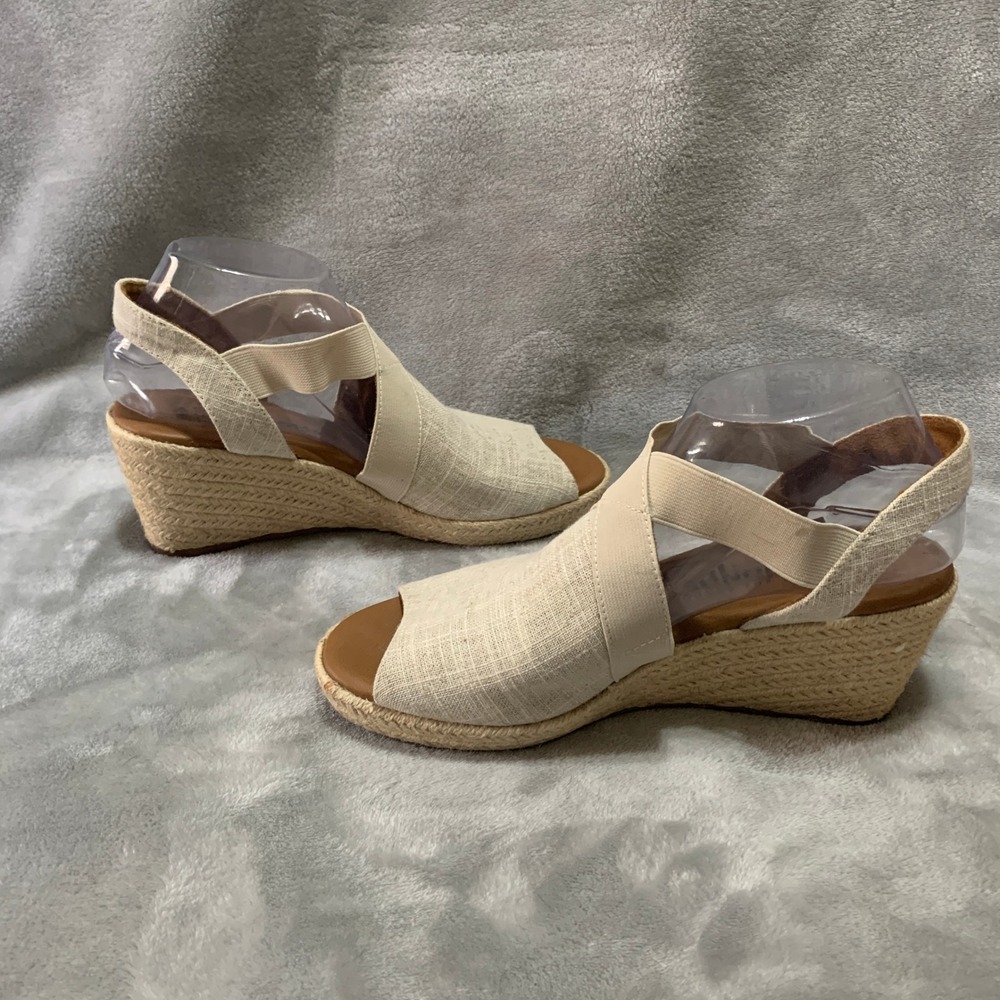 Sonoma Womens Vitalize Beige Espadrille Wedge Sandals 8.5 M Boho Resort Flaw - Picture 8 of 16